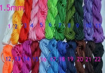 

1.5mm 15m Dia Nylon Knot Cord Thread 15m For Braided Bracelet 22colors