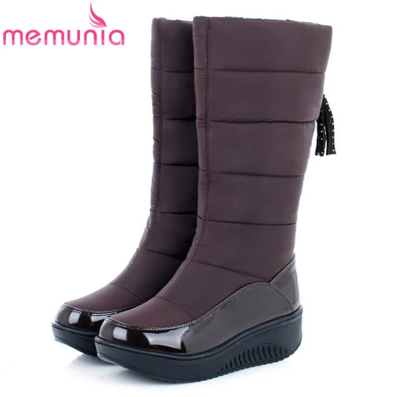 MEMUNIA Low price Plus size 35 44 new snow boots for women platform tassel slip on