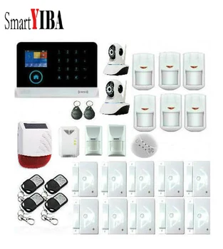 

SmartYIBA 3G WIFI Alarm system APP Remote Control Burglar Arm Disarm IP Camera Solar Powered Siren Pet Immune PIR Alarm Kits