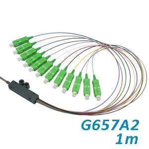 

2pcs 12 Core Bare Fiber Ribbon with SC/APC-G657A2-1m-PVC-Branch kit / Optical Fiber Pigtail