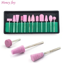 12 видов стилей Pro Розовая Керамическая электрическая машинка для полировки шлифовальная насадка для ногтей художественное сверло инструмент для укладки