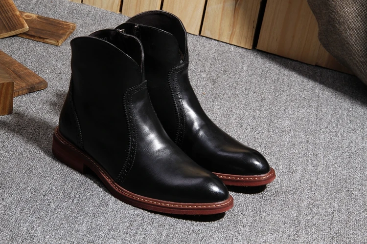 Modis/брендовые ботинки; Мужская зимняя Рабочая обувь; черные кожаные ботинки; Мужская обувь; теплые плюшевые зимние ботинки на меху для мужчин; защитная обувь; Botas