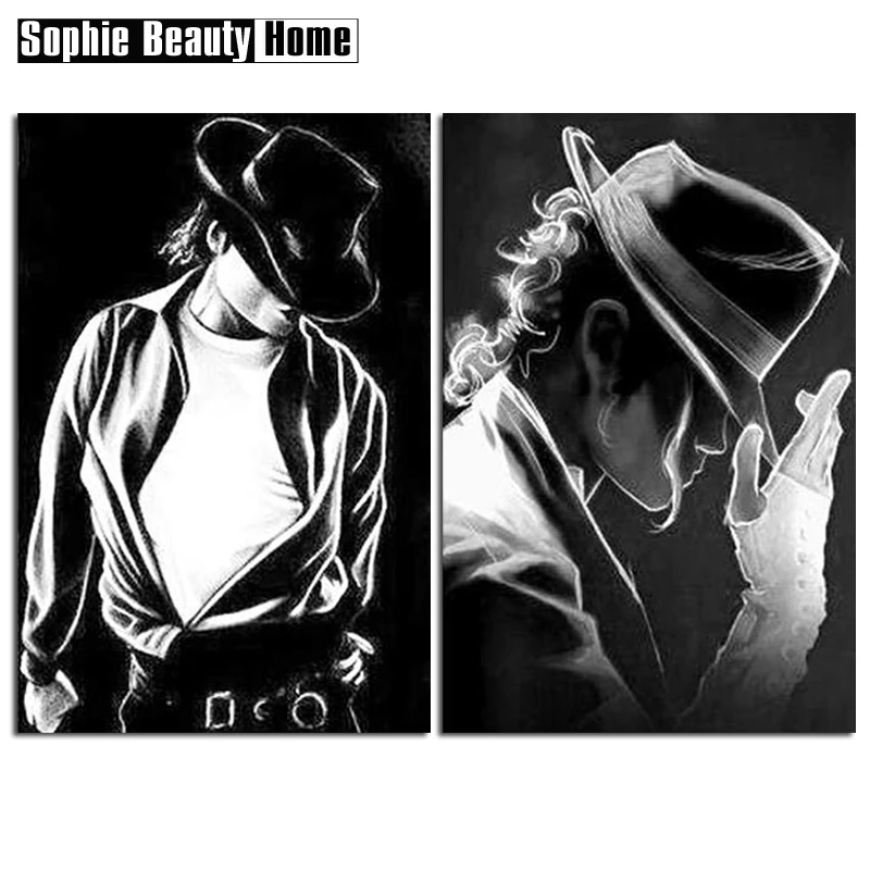 

New 5D Full Round Square Diamond Cross Stitch Portrait Series Michael Jackson Diamond Embroidery Warm Home Decoratio 051502