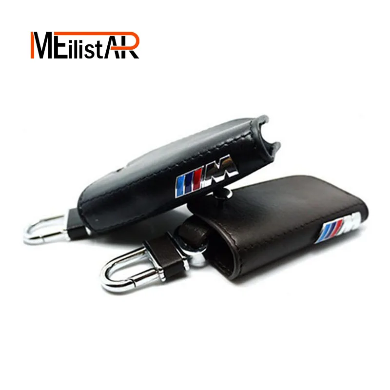 

Leather Car Key Cases Key Holder KeyChain Cover for BMW E90 E60 E70 E87 3 5 6 Series M3 M5 X1 X5 X6 Z4 Smart Remote Controller