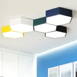 Лампа «сделай сам» скандинавский мондерн комбинированный шестигранный светодиодный потолочный светильник для гостиной спальни