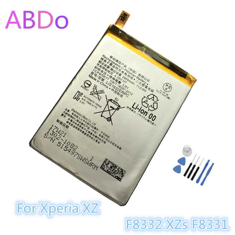 LIS1632ERPC телефон батарея для Sony Xperia XZ F8332 XZs F8331 2900mAh Замена батареи AAA Качество |