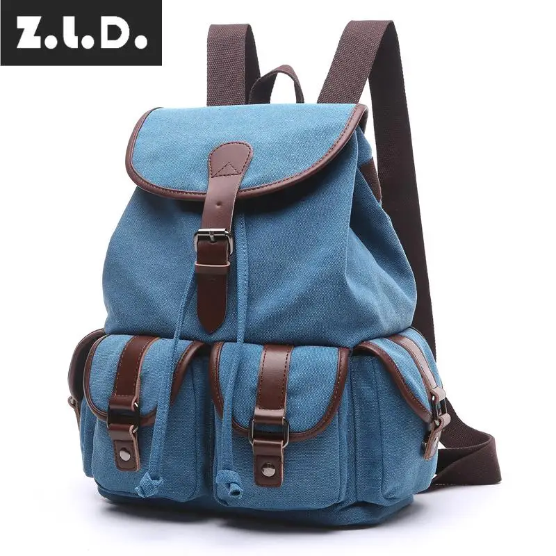 Лидер продаж новый трендовый женский холщовый рюкзак Z.L.D. однотонные