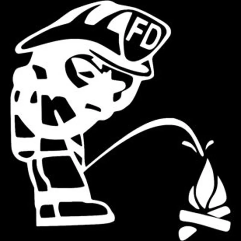 

13.5X14.5CM FIREFIGHTER JDM Funny Vinyl Car Sticker Styling Creative Vehicle Window Car Light Scratchproof Waterproof Decals