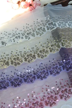 

pink Flowers for wedding dress lace, sequins lace, handmade DIY