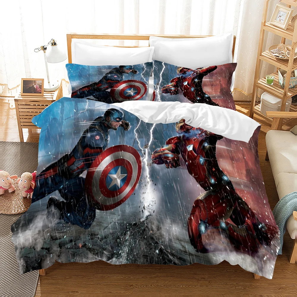 The Avengers iron Man 3d bedding set Duvet Covers Captain America Spiderman Thor Pillowcases comforter bedding sets bed linen The Avengers iron Man 3d bedding set Duvet Covers Captain America Spiderman Thor Pillowcases comforter bedding sets bed linen