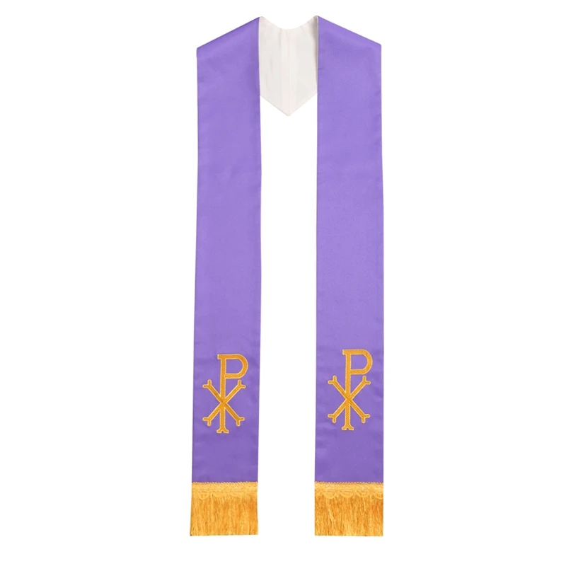 US $26.99 Reversible Stole With Px Embroidery Church Priest For Vestments Chasuble Stoles