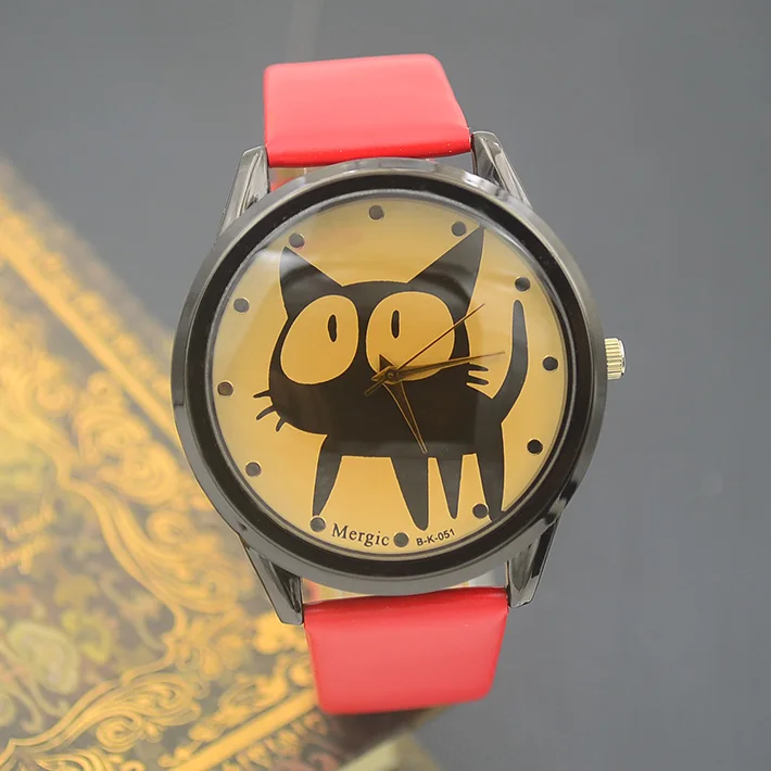 Black Cat Fashion Quartz Watch Women Ladies Kids Wristwatch Woman Big