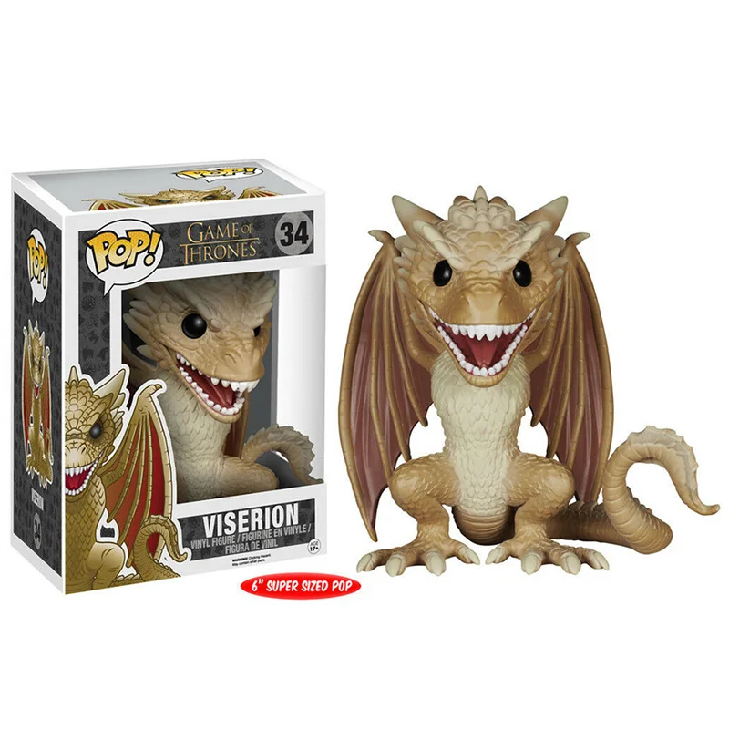 

FUNKO POP 6'' Super Size Pop Viserion Game of Thrones 34# Collectible Model Action Figures Model Toys for Children Birthday Gift
