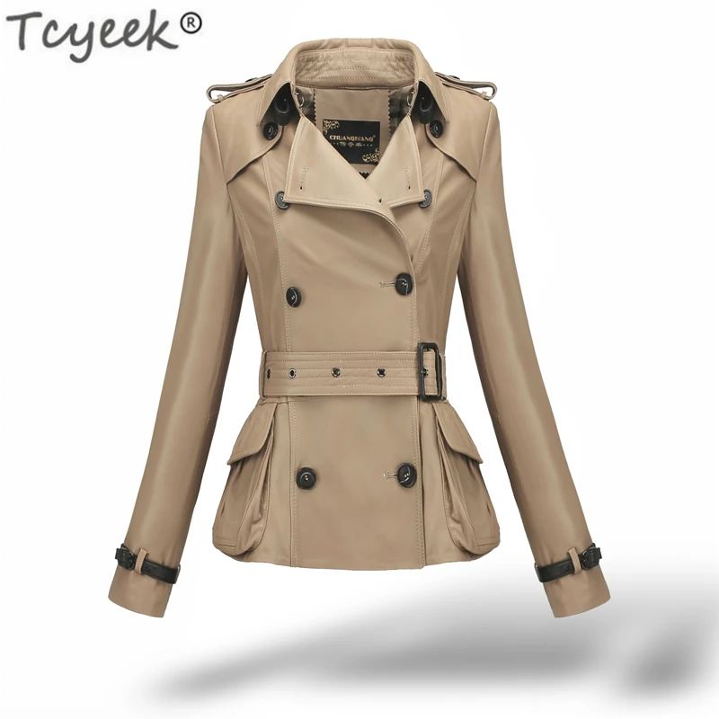 

Tcyeek Montone Jacket Women Genuine Leather 100% Real Sheepskin Coats Female Slim Motorcycle Spring Autumn Clothes 2019 LWL1467