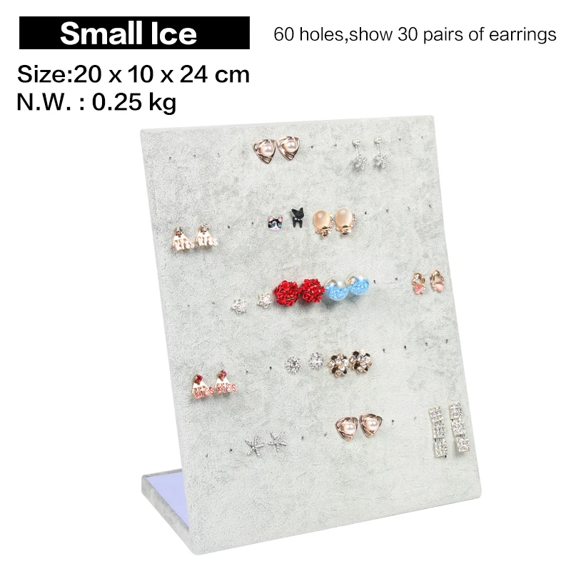  30 pairs of Earring Display Stand Holder L Shape Velvet Stud Earrings Display Rack Pin Ear Ring Jew