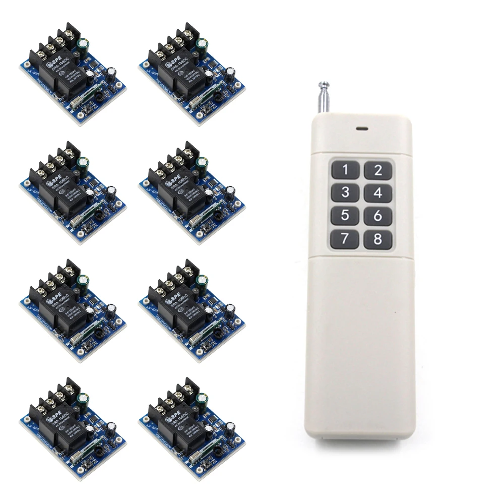 Top Quality DC12V 24V 36V 48V 30A 1CH Wireless Switch 8X 1 Channel