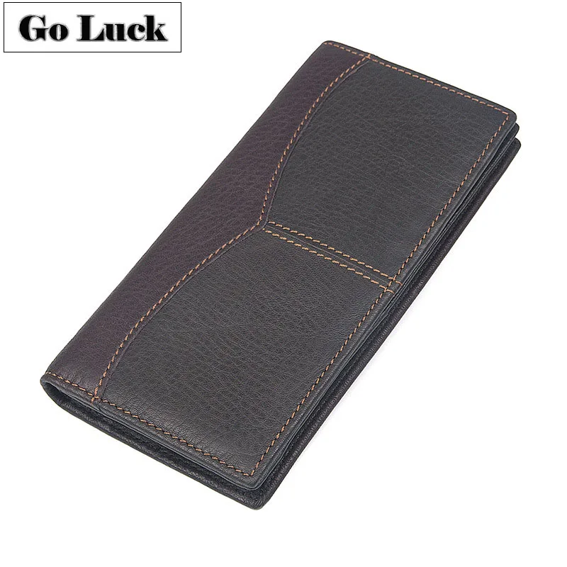 

Men Clutch Wallet Genuine Leather Business Credit ID Cardholder Card Case Wallet Men's Long Cash Bill Dollar Purse