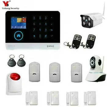 

YobangSecurity Wifi Alarm System GSM Wireless Home Burglar Security System With Outdoor Flashing Siren Outdoor Indoor IP Camera