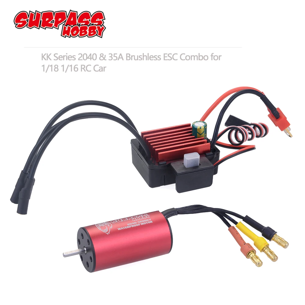 

SURPASSHOBBY KK Combo 2040 2280KV 3200KV 3900KV 4480KV Brushless Motor w/ 35A ESC for Traxxas HSP Tamiya Axial 1/16 1/18 RC Car
