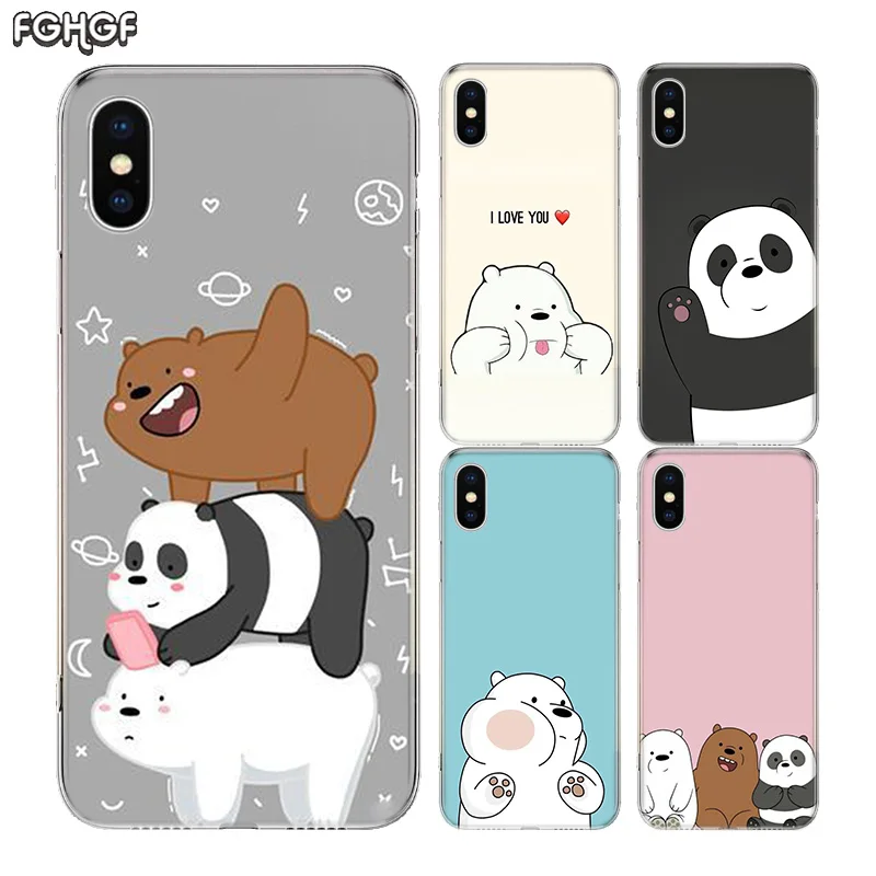 

Three little bears Fundas Silicone Phone Back Case For Apple iPhone 6 6S 7 8 Plus X 10 XS MAX XR 5 5S SE Heart Cover Shell