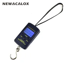 NEWACALOX 40kg x 10g Mini Digital Scale for Fishing Luggage Travel Weighting Steelyard Hanging Electronic Hook