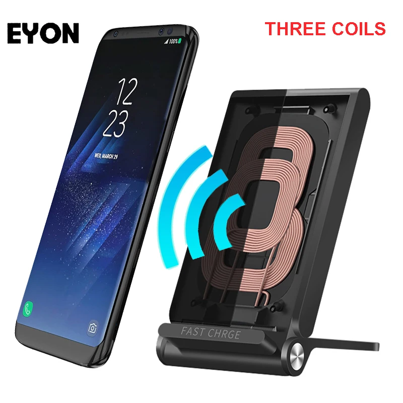 

EYON Qi Wireless Fast Charger Foldable Charging Stand Pad For SAMSUNG S8 S8 Plus S7 Edge S6 Edge+Note 5 8 For iPhone X 8 QC 2.0