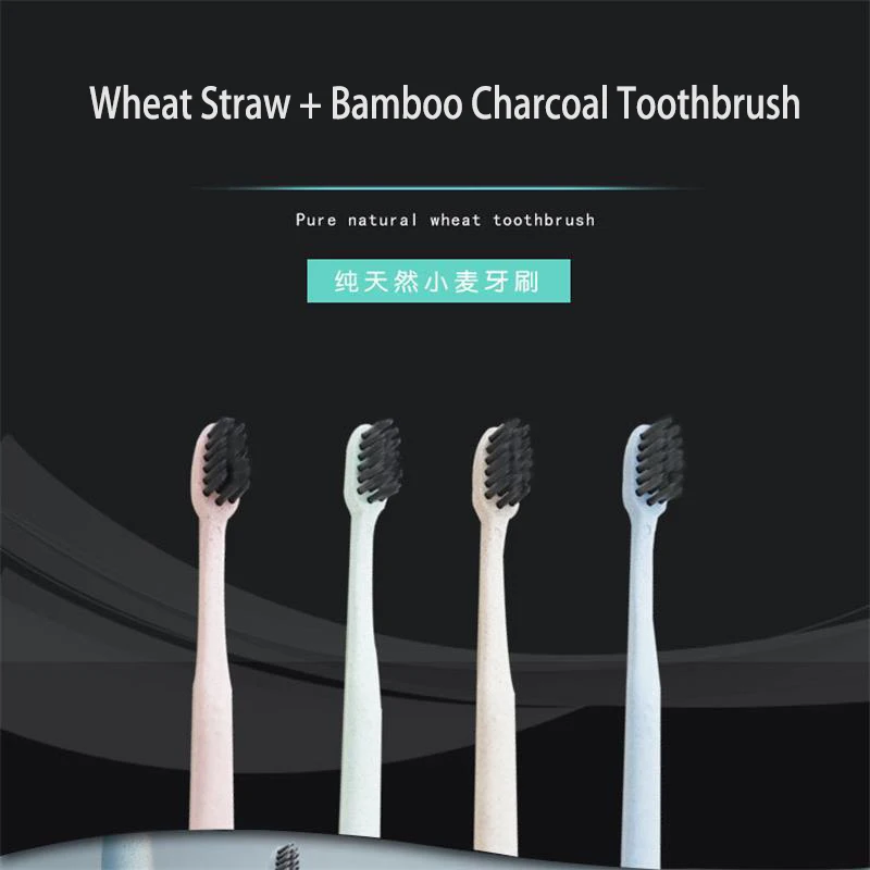 

Environmental Protection Wheat Straw + Bamboo Charcoal Toothbrush Portable Beautiful Simple And Stylish Couple Toothbrush