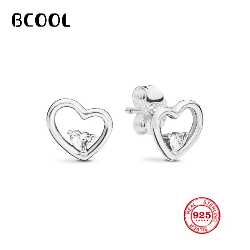 

BCOOL 2019 New 925 Sterling Silver Earrings Cute Love Ear Nail Hook Earrings Hook For Women's Fashion Jewelry Gifts.