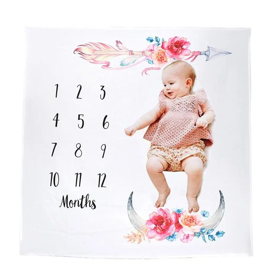 

Infant Baby Milestone Blanket Photo Photography Prop Blankets Backdrop Cloth Calendar Bebe Boy Girl Photo Accessories