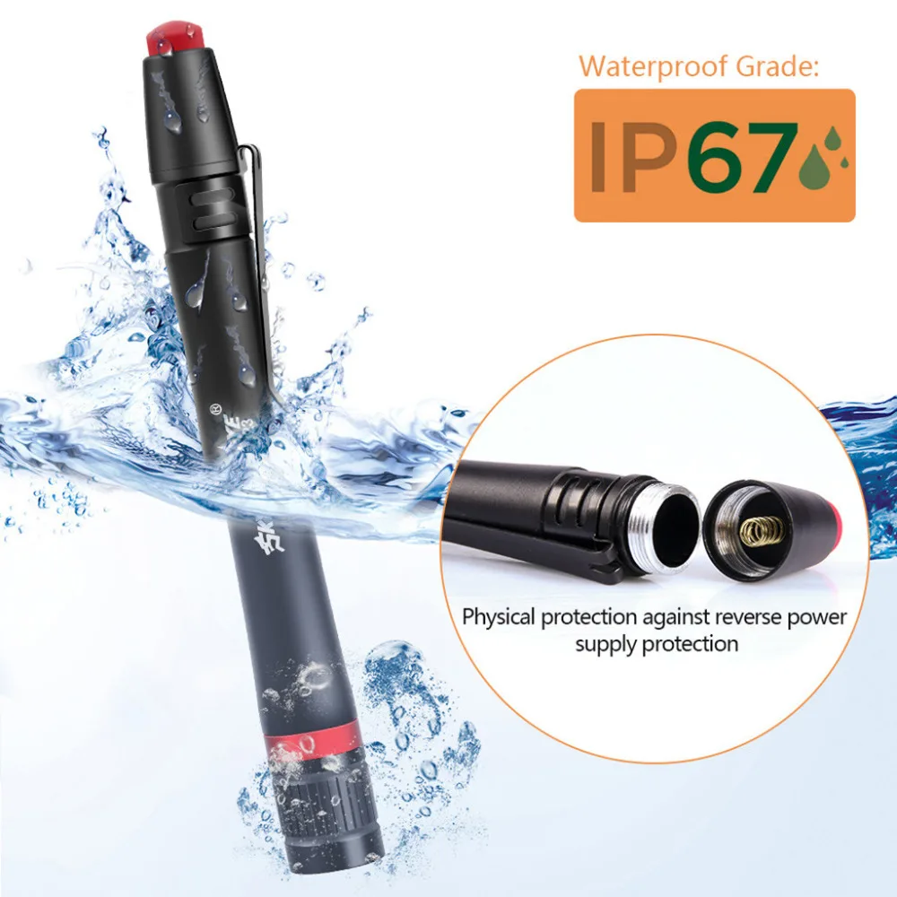 

New Fashion Waterproof Pocket LED Flashlight LED Torch Mini Penlight Light Medical Outdoor Running Lights Bicycle Accessories D#