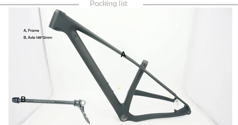 Perfect 2018 new carbon fiber MTB 27.5er plus frame 3.0 tire 148 booster 650B carbon fiber MTB frame for 3.0 tire 9