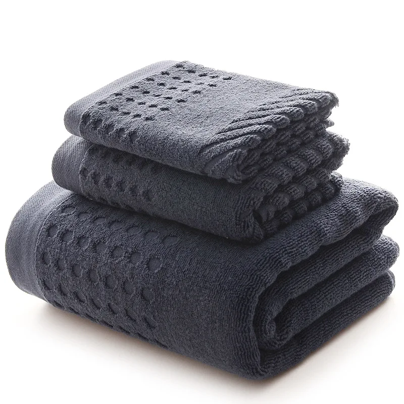 

Super Absorbent Men Towel Set 100% Cotton Large Bath Towel and Small Face Hand Towel for Adults Soft Towels Bathroom