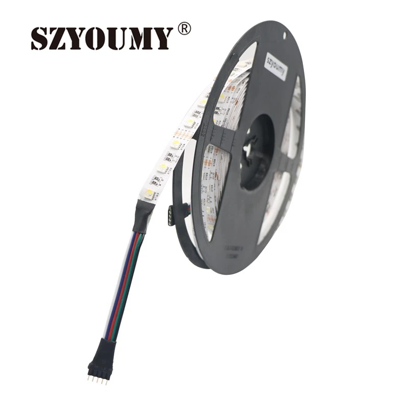cheap SZYOUMY IP65 OR IP20 4 Color In 1 Led Chip LED Strip RGBW RGBWW SMD 5050 300LEDS 24V 12V Flexible Light RGB White Warm 5M Lot