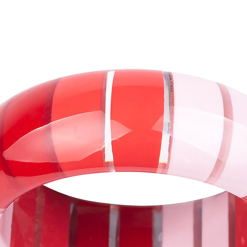Vintage Acrylic Cuff Fashion Bracelets Bangles for Women Colorful Stripe Resin Wide Bracelet Simple Charm Wedding New Jewelry (6)