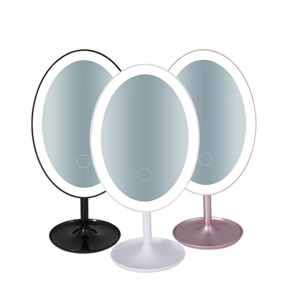 Светодиодный Miroir Maquillage настольный USB заряженный затемненный освещенный туалетный столик принцесса зеркало макияж для женщин