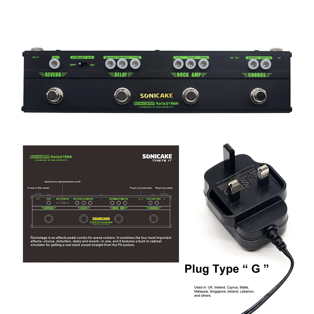 Sonicake Multi гитарные эффекты полосы педали Rockstage классический Арена Рок гитара