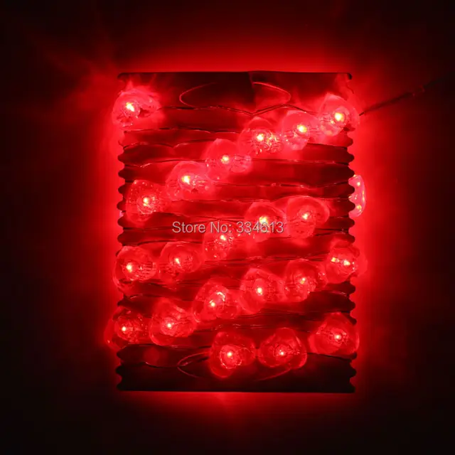 Battery Operated 3m 40led Red Heart Shaped String Lights Valentine Battery Operated 3m 40led Red Heart Shaped String Lights Valentine Holiday Party Fairy Silver Wire With Remote