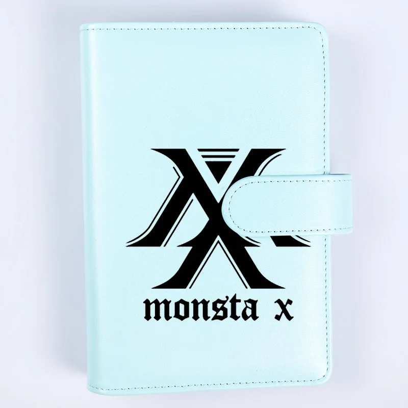Kpop BLACKPINK EXO GOT7 MONSTA X SEVENTEEN TWICE WANNA ONE мягкий PU ноутбук студентов журнал вентиляторы подарки, Прямая поставка - Color: monsta x-2