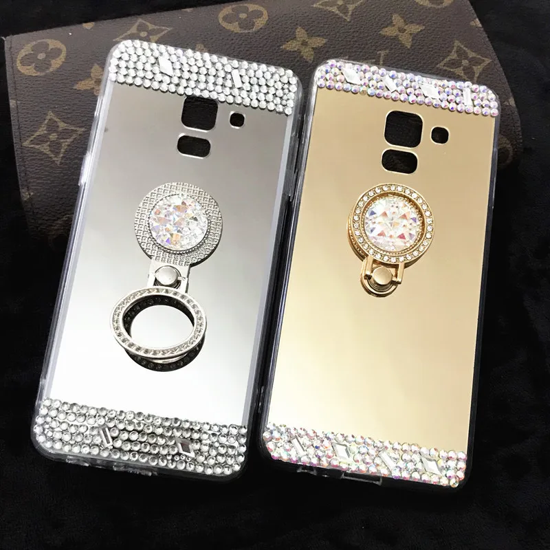 J6 J8 A8 A6 PLUS 2018 Алмазный зеркальный Мягкий ТПУ силиконовый чехол для телефона Samsung