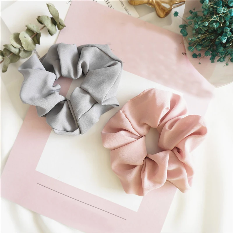 Women Sweet Elastic Hair Ties Solid Color Hairbands Rings Rope Ponytail Holder Scrunchie Accessories Girls Headwear 2019 Trendy
