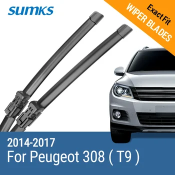 

SUMKS Wiper Blades for Peugeot 308 ( T9 ) 24"&18" Fit Push Button Arms 2014 2015 2016 2017