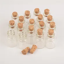Мини, из прозрачного стекла бутылки с пробкой небольшие флаконы баночки контейнеры милые поделки бутылок и банок бутылек 100 шт в наборе