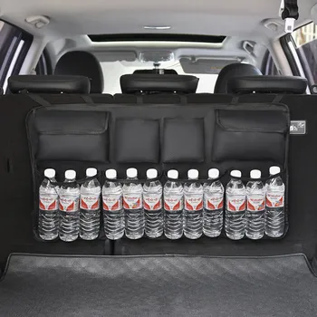 

Auto Trunk Rear Seat Back Oxford Storage Bag Multi Hanging Nets Pocket Organizer Water Food Stowing Tidying Car Accessories
