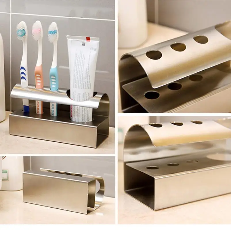 304 stainless steel toothbrush holder storage rack creative bathroom wash toothbrush holder