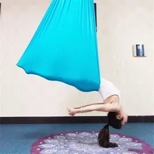 5 м длинные 2,8 м ширина ткани Летающий гамак для йоги Эластичный Йога-гамак Пилатес подвесная растягивающаяся устройство для йоги фитнеса 12 цветов