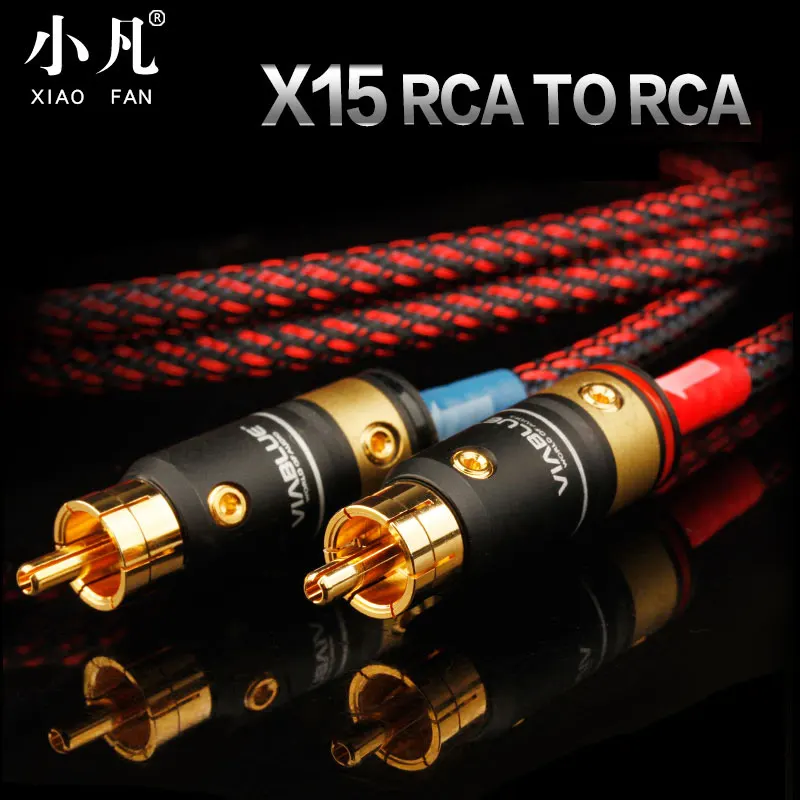 XiaoFan X5 Single Crystal Copper Speaker 2 RCA Double Lotus Head Audio Cable 2 to 2 Audio Amplifier Signal Cable Free Shipping