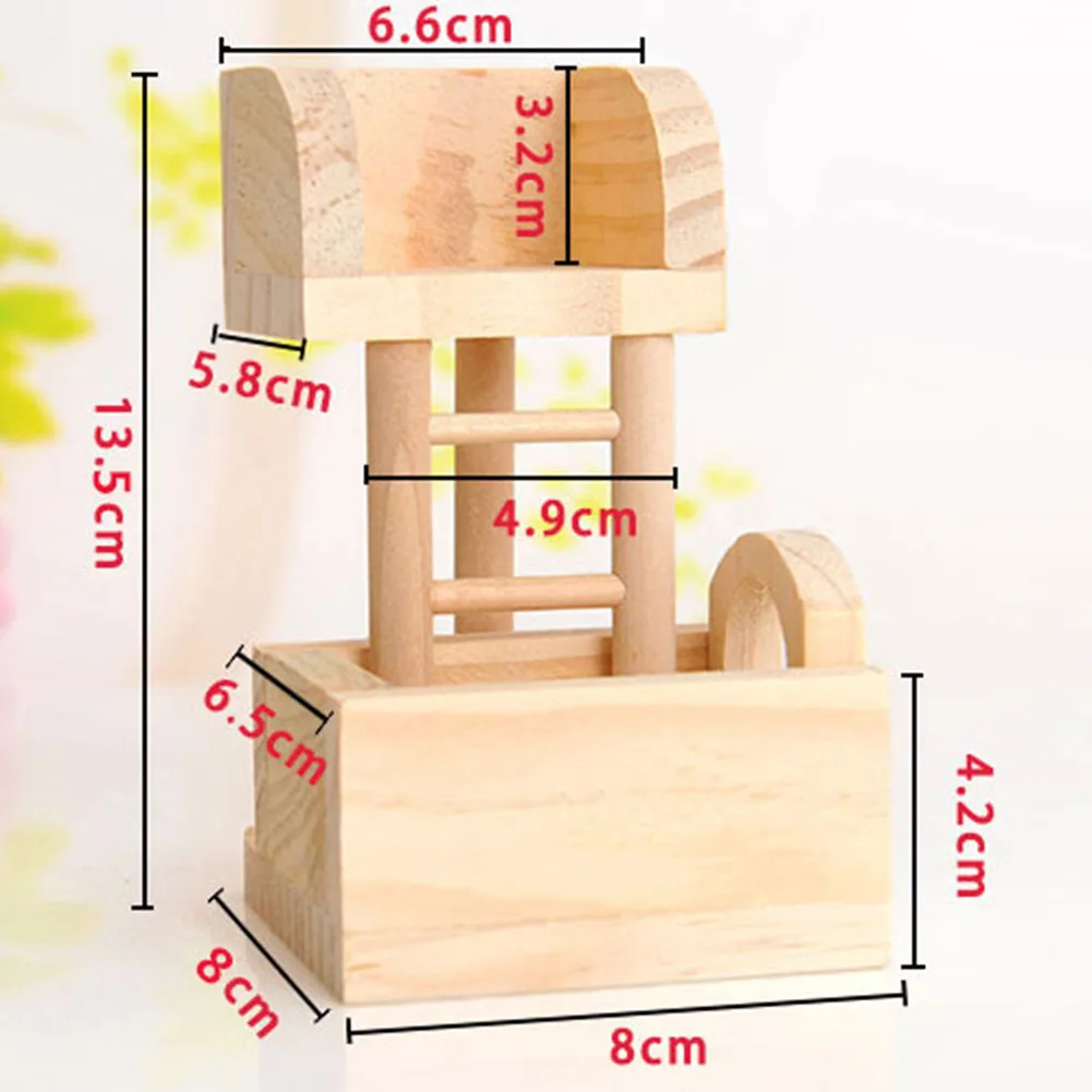 Деревянная двухэтажная вилла лестница для скалолазания хомяк морская свинка игрушка домашний декор для клетки игрушка для хомяка