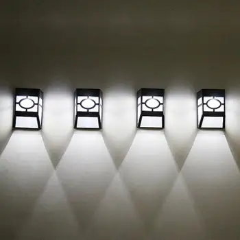 

4pcs Solar lights waterproof Outdoor Garden Lamp Decoration Night Security Wall light black