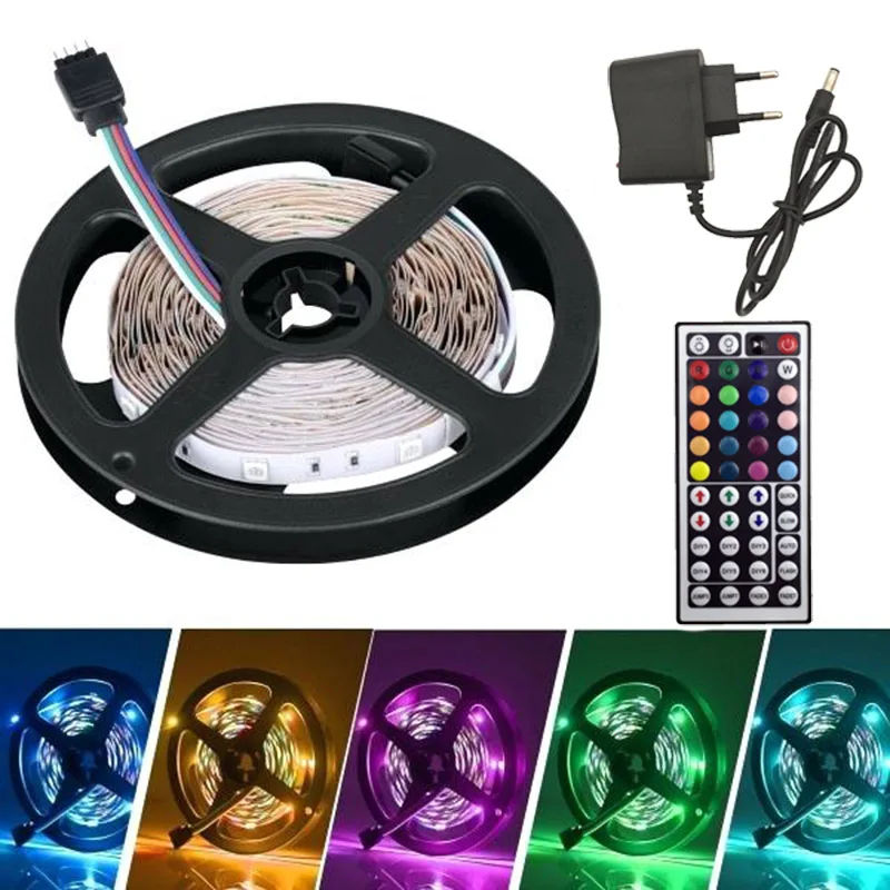 RGB Светодиодная лента 220 В 20 цветов 5 м 10 15 М 5050 Гибкие светодиоды освещение Диодная