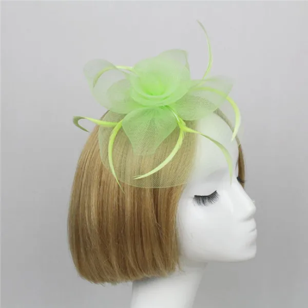 Женские Элегантные Заколки для шляп, заколки для волос, аксессуары для волос, для свадебной вечеринки, церковные шляпы - Цвет: Зеленый